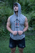 Crush Your Goals Sleeveless Hoodie (Heather Grey)